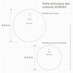 Dessin technique des ardoise rondes.