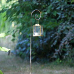 Tuteur métallique de jardin GUSTAV inox Ø6 avec photophore cuivre