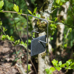 Tuteur métallique de jardin PIET inox 4 avec étiquette ardoise carrée