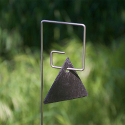 Tuteur métallique de jardin PIET inox 4 avec étiquette ardoise 
triangle