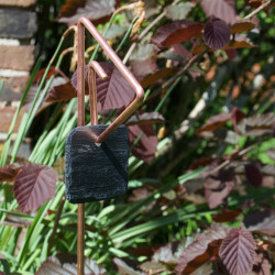 Tuteur métallique de jardin PABLO cuivre avec étiquette ardoise carrée coins arrondis