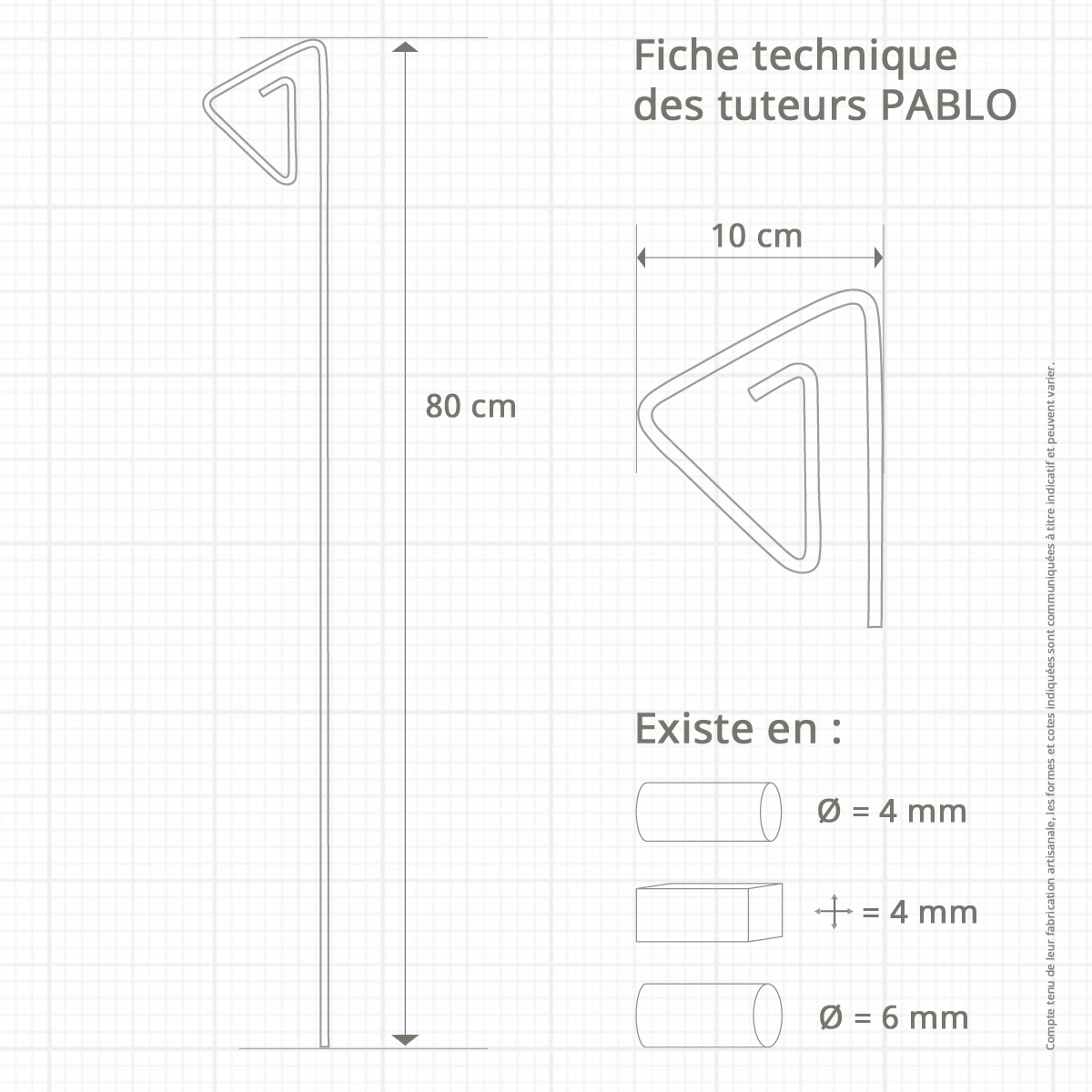 Le Jardin de Léon - Prototype de tuteur métallique - Modèle PABLO